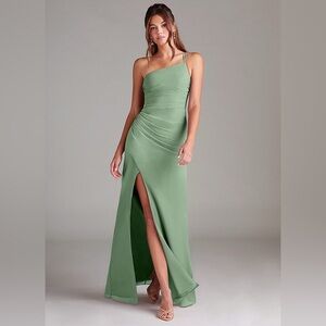 Azazie Eren One Shoulder Chiffon Dress